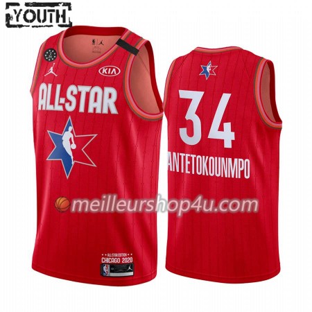 Maillot Basket Enfant Milwaukee Bucks Giannis Antetokounmpo 34 2020 All-Star Jordan Brand Rouge Swingman